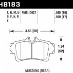 Колодки тормозные HB183G.585 HAWK DTC-60 Mustang (Rear) 15 mm