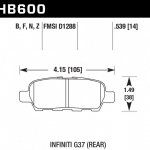 Колодки тормозные HB600F.539 HAWK HPS задние Infiniti EX, G, M, FX