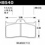 Колодки тормозные HB540Q.490 HAWK DTC-80; Wilwood 7112 13mm