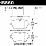 Колодки тормозные HB560Z.677 HAWK PC передние MINI COOPER S II