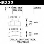 Колодки тормозные HB332Z.654 HAWK PC передние CADILLAC / CHEVROLET