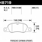 Колодки тормозные HB719G.668 HAWK DTC-60; 2014 Porsche Cayman (FR) 17mm