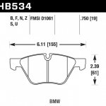 Колодки тормозные HB534Z.750 HAWK Perf. Ceramic передние BMW 120, 125, 130, 318, 320, 325, 330, 525