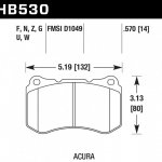 Колодки тормозные HB530F.570 HAWK HPS