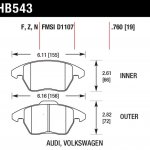 Колодки тормозные HB543B.760 HAWK Street 5.0 передние AUDI A3 / VW Golf 5,6 , Passat CC, B6, B7