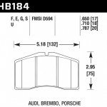 Колодки тормозные HB184G.650 HAWK DTC-60; Porsche 17mm
