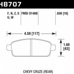 Колодки тормозные HB707F.638 HAWK HPS зад Chevrolet Cruze