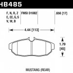 Колодки тормозные HB485EE.656 HAWK Blue 42; Mustang (Rear) 17mm