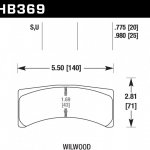 Колодки тормозные HB369U.980 HAWK DTC-70 Wilwood 25 mm