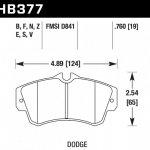 Колодки тормозные HB377S.760 HAWK HT-10 Dodge 19 mm
