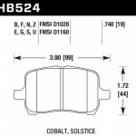 Колодки тормозные HB524S.740 HAWK HT-10 Cobalt, Solstice 19 mm