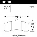 Колодки тормозные HB688Q.710 HAWK DTC-80; AP Racing, Stop Tech 18mm