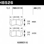 Колодки тормозные HB526Z.665 HAWK PC передние  Hummer H3