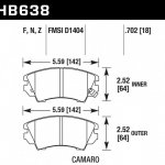 Колодки тормозные HB638F.702 HAWK HPS Opel Astra J 1.4 / 1.6 Turbo, Saab 9-5, 2.0T, 2010->