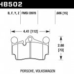 Колодки тормозные HB502F.606 HAWK HPS задние PORSCHE Cayenne (955) / Audi Q7 / VW Touareg