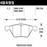 Колодки тормозные HB495F.756 HAWK HPS передние MERCEDES CLK320 (C208), W210
