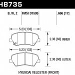 Колодки тормозные HB735Z.666 HAWK PC 2013 Veloster Front