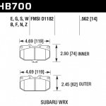 Колодки тормозные HB700G.562 HAWK DTC-60 перед Subaru WRX