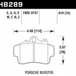 Колодки тормозные HB289H.610 HAWK DTC-05 Porsche Boxster 16 mm