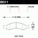 Колодки тормозные HB511Y.790 HAWK LTS; 20mm