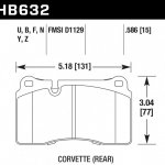 Колодки тормозные HB632F.586 HAWK HPS передние AUDI TT RS (8J);  EVO; WRX STI