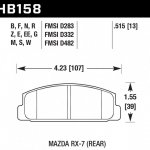 Колодки тормозные HB158S.515 HAWK HT-10 Mazda RX-7 (Rear) 13 mm