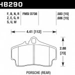 Колодки тормозные HB290N.606 HAWK HP+ задние PORSCHE 911 (997), (986), (996), Cayman