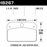 Колодки тормозные HB267J.480 HAWK DR-97 Strange w/ 0.438 in. center hole 12 mm