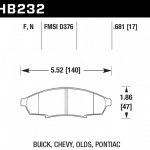 Колодки тормозные HB232N.681 HAWK HP Plus; 18mm