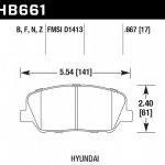 Колодки тормозные HB661B.667 HAWK HPS 5.0; 17mm  KIA Ceed GT; HYUNDAI VELOSTER, i30