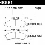 Колодки тормозные HB561F.710 HAWK HPS передние CADILLAC Escalade / Chevrolet Tahoe