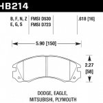 Колодки тормозные HB214G.618 HAWK DTC-60 Mitsubishi 16 mm