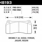 Колодки тормозные HB193Q.670 HAWK DTC-80; Brembo 17mm