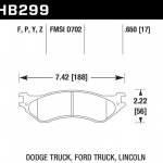 Колодки тормозные HB299Y.650 HAWK LTS передние LINCOLN / DODGE / FORD