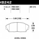 Колодки тормозные HB242G.661 HAWK DTC-60 Acura/Honda 17 mm