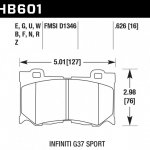 Колодки тормозные HB601F.626 HAWK HPS передние INFINITI FX50/FX37/G37/ Nissan 370Z