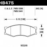 Колодки тормозные HB475S.642 HAWK HT-10; Nissan 17mm
