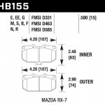 Колодки тормозные HB155B.580 HAWK Street 5.0 передние MAZDA RX-7