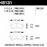 Колодки тормозные HB131Q.595 HAWK DTC-80; GM Magnum 15mm
