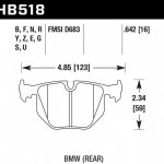 Колодки тормозные HB518Z.642 HAWK PC задние BMW  3' (E46), M3 (E46), 5 (E39), X3 (E83), X5 (E53), M5