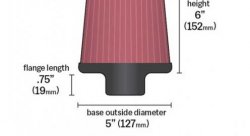 Фильтр нулевого сопротивления универсальный K&N RC-3250 Chrome Filter