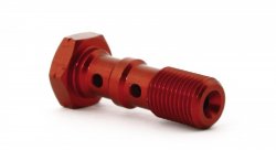 Болт (штуцер) двойной для banjo M10x1 L=30мм алюминий КРАСНЫЙ, Goodridge 993-03-31DR