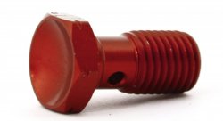 Болт (штуцер) для banjo M10x1.25 L=20мм алюминий КРАСНЫЙ, Goodridge 992-03-32D