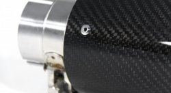 Насадка на глушитель, дизайн M-Style, карбон, D посадочный 57мм / D наруж 90мм, матовая нержавейка