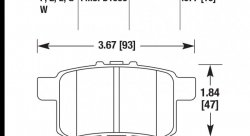 Колодки тормозные HB626W.577 HAWK DTC-30 Acura/Honda (Rear) 14 mm