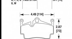 Колодки тормозные HB665B.577 HAWK HPS 5.0; 15mm Porsche задн. Cayman, Boxster,