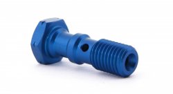 Болт (штуцер) двойной для banjo M10x1.25 L=30мм алюминий СИНИЙ, Goodridge 993-03-32DBU