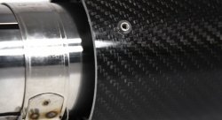 Насадка на глушитель, дизайн M-Style, карбон, D посадочный 63мм / D наруж 90мм, матовая нержавейка