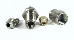 Фитинг папа AN-03 3/8X24 c прокачным штуцером, длинный D-03 сталь 443-03BNP, Goodridge