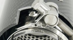 Насадка на глушитель, дизайн M Performance, карбон, D посадочный 68мм / D наруж 90мм крепеж хомут